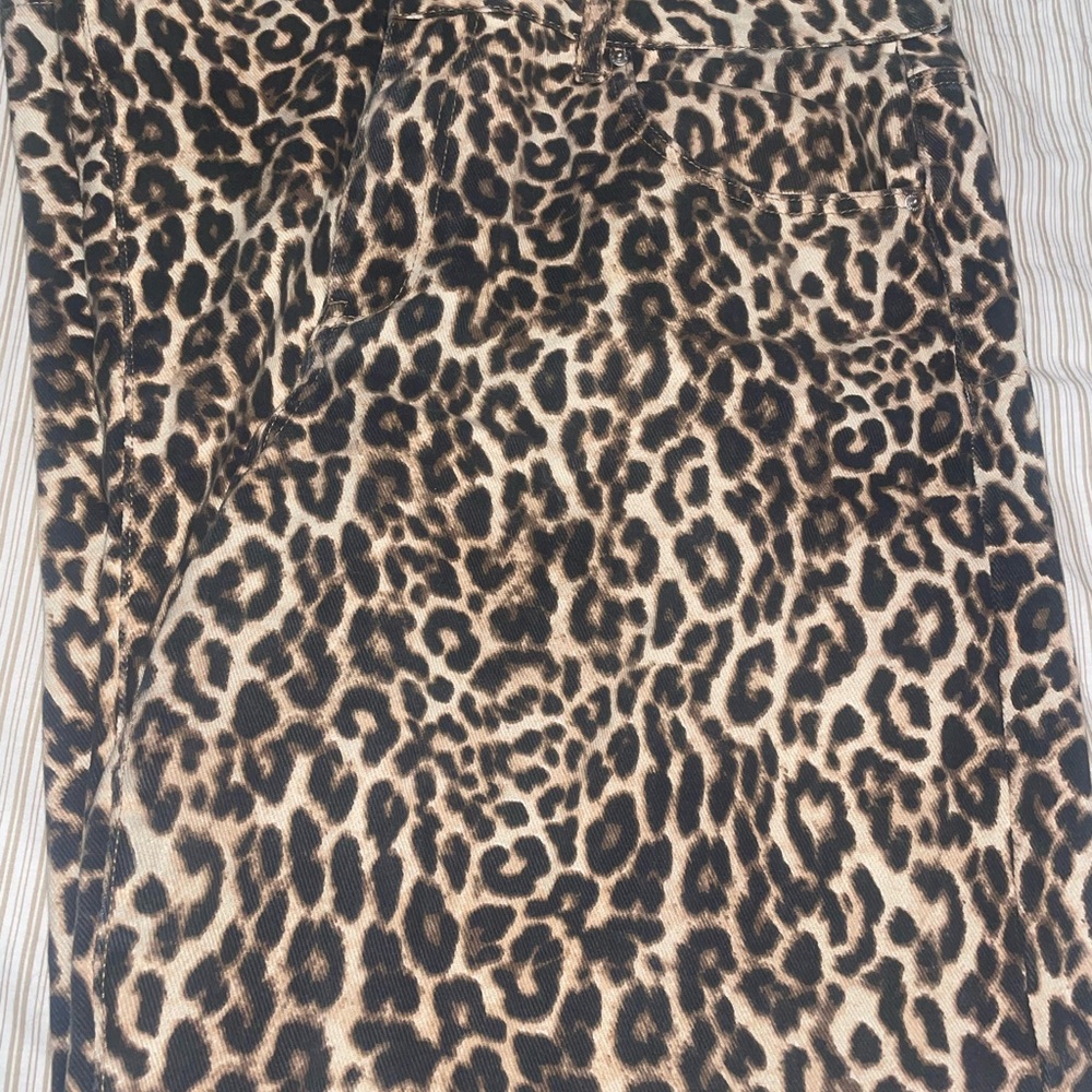 Forever 21 Leopard Print Flare Jeans